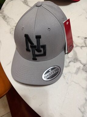 Nasty Pig Gray Baseball Cap with Black Raised Logo